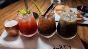 Cocktail flight at Free Spirited in Alhambra