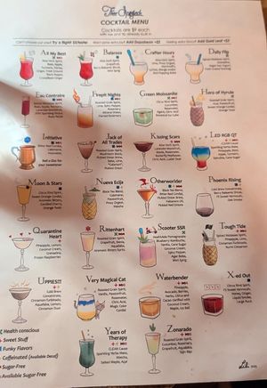 Drink menu at Free Spirited in Alhambra