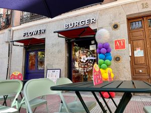 Exterior at Flower Burger in Madrid
