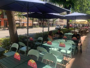 Exterior Seating at Flower Burger in Madrid