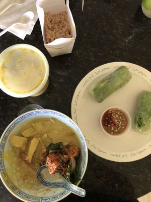 Fresh spring rolls and famous peanut sauce ! at Peanut Sauce in Tacoma