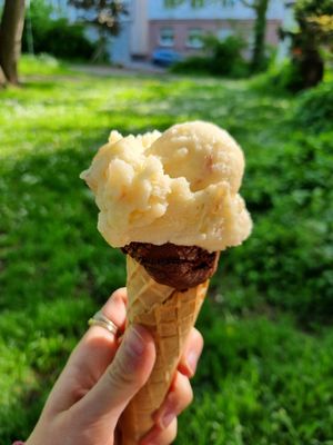 Dark Chocolate and apple sorbet ("Remstalapfel") at Vana Eis in Stuttgart
