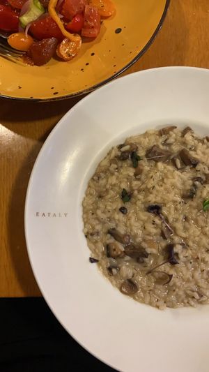 Risotto just make sure you ask for no dairyy  at Eataly  in Riyadh
