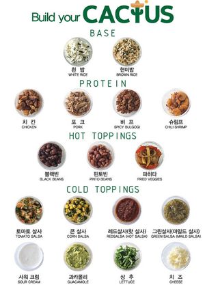 Menu. Ask for vegan or vegetarian to the staff    at Cactus - 켁터스 멕시칸그릴 in Busan