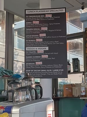 Vegan and veggie menu at Fly Coffee in Cork