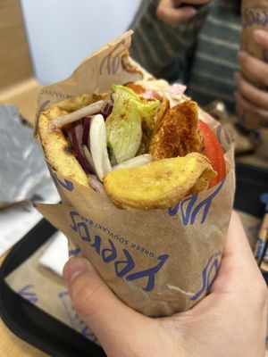Vegan gyros  at Yeeros - Wexford Street in Dublin