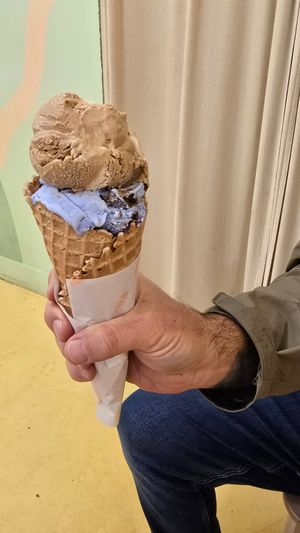 Cookie monster and root beer at Kate's Ice Cream in Portland