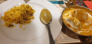 Kofta with mushroom rice. at Sanskruti Restaurant in Manchester