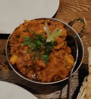 Aloo gobi at Sanskruti Restaurant in Manchester