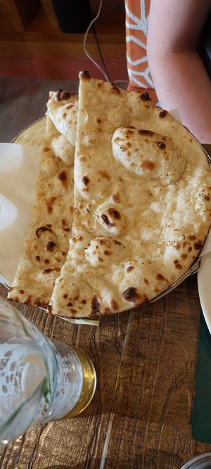 Garlic naan at Sanskruti Restaurant in Manchester