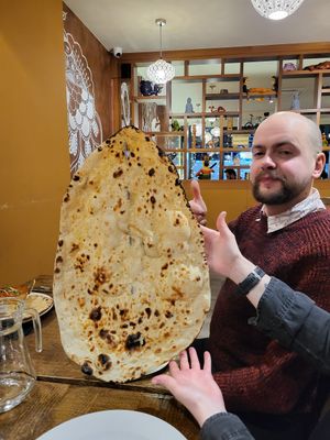 Massive naan at Sanskruti Restaurant in Manchester