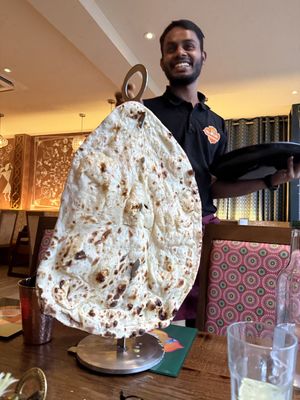 The biggest nan ever  at Sanskruti Restaurant in Manchester