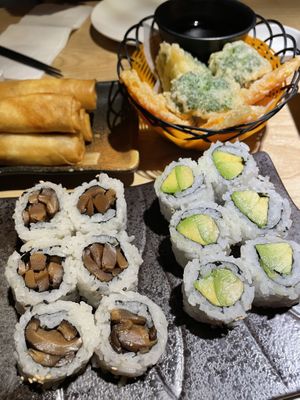 Avocado Roll, veggie tempura, shitaki maki  at Taku Sushi & Ramen in Niagara Falls