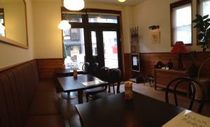 The interior of the Veggie Cafe.  at Veggie Cafe in Kyoto