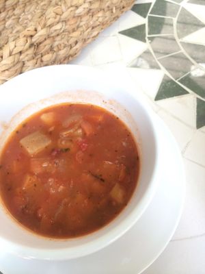 Bean soup at Veggie Cafe in Kyoto