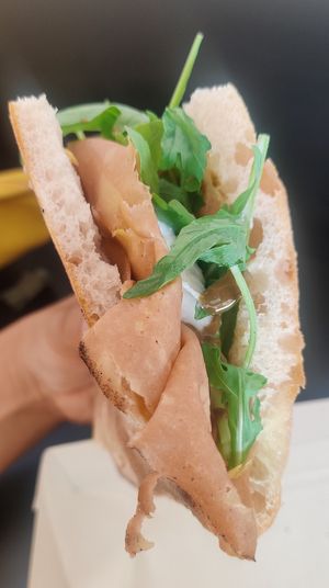 Burrata and mortadella 😍 at Fermaggio Bistrot & Store in Rome