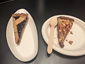 Cherry tart (left), and some kind of jam and nut thing whose name I forget, but which was amazing (right) at Fermaggio Bistrot & Store in Rome