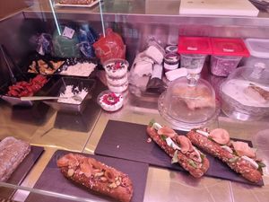 Counter at Fermaggio Bistrot & Store in Rome