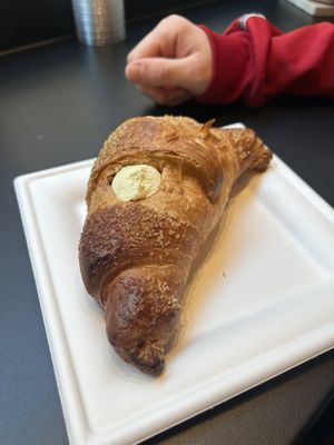 croissant filled with plain cream  at Fermaggio Bistrot & Store in Rome