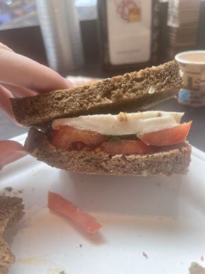 Avocado, mozerella, tomato, pesto sandwich   at Fermaggio Bistrot & Store in Rome