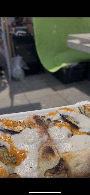 eggplant cheese cream  at Fermaggio Bistrot & Store in Rome