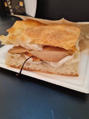 Affumicata stuffed pizza. Recommended! at Fermaggio Bistrot & Store in Rome