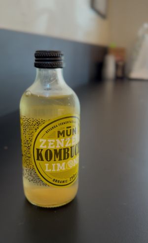 Lime kombucha locally brewed   at Fermaggio Bistrot & Store in Rome