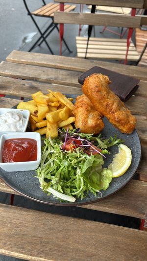 Vegan fish n chips  at Kiwi Corner  in Mainz