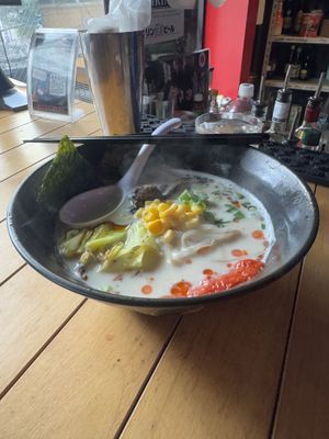 Soy milk ramen  at The Fire Bar in Osaka