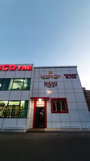 The new facade  at Loving Hut - Narnii Zam (Narnii/Sun Road) in Ulaanbaatar