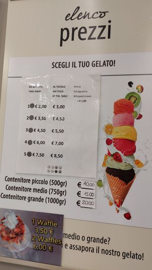 Prices at Crema e Cioccolato in Malcesine