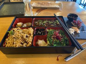 Got my bento box plus a small delicious appetizer   at Lucky Cat in Lueneburg
