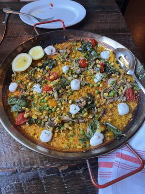 Vegan paella  at Mateo Bar de Tapas in Durham