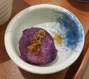 (Vegan) Purple Sweet Potato Yam Ball 紫薯淮山丸子桂花汁 at Veg-Mind in Hong Kong Island