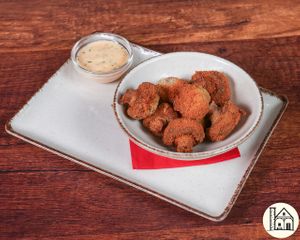 breaded mushrooms at Hallenser Kartoffelhaus in Halle