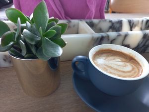 Oat milk latte at Boon Cafe in Croydon