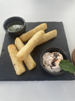 Fried yucca with aioli and mijo verde   at El Michi del Puerto in Tenerife