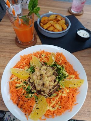 Summer salad & detox orange juice at El Michi del Puerto in Tenerife