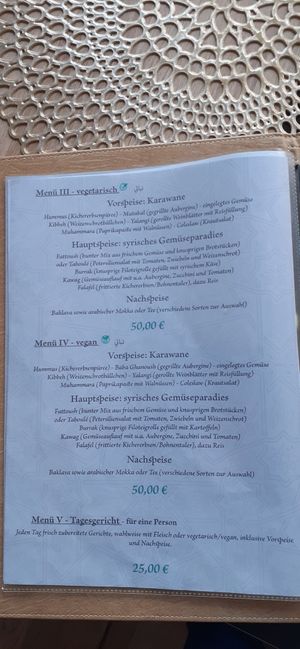 Auszug aus der Speisenkarte 1 at Teba in Wilhelmshaven