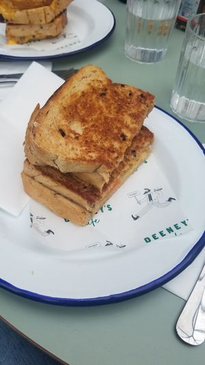 Vegan cheese and tomato sandwich at Deeney's Cafe in East London