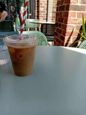 Iced coffee at Deeney's Cafe in East London