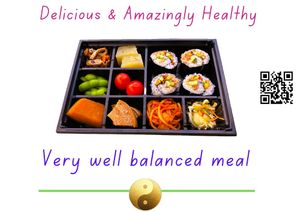 Info on their sign at M's Bento in Kyoto