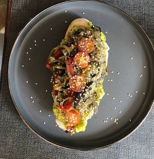 Avocsdo smash vegan at Café TataCasBel Palomino in Palomino