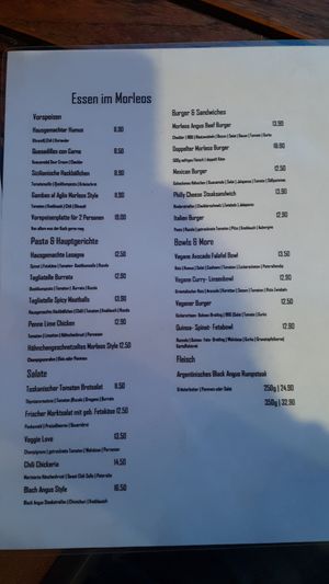 Menü at Morleos Bar and Restaurant in Offenbach