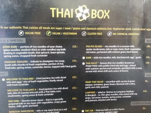 Menu at Thai Box Food in Prague