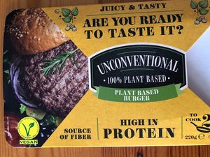 Vegan burger at My Market  in Rhodes