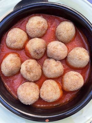 Albóndigas de Plátano con Salsa de Tomate  at Habanita in Sevilla