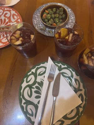 Olives and sangria to start  at Habanita in Sevilla