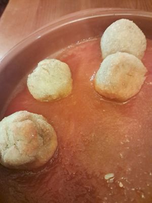 Albóndigas de plátano con tomate at Habanita in Sevilla