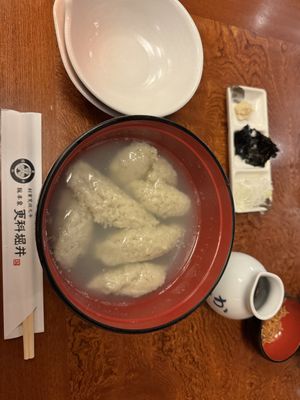 Buckwheat dough dumplings   at Sarashina Horii in Tokyo